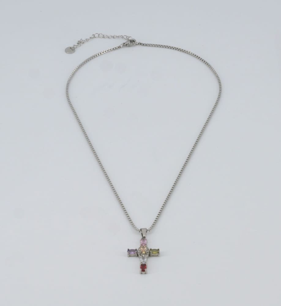 Graceful Gem Cross Necklace