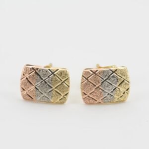Tri-Tone Stud Earrings