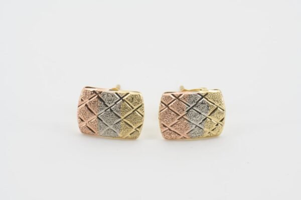 Tri-Tone Stud Earrings