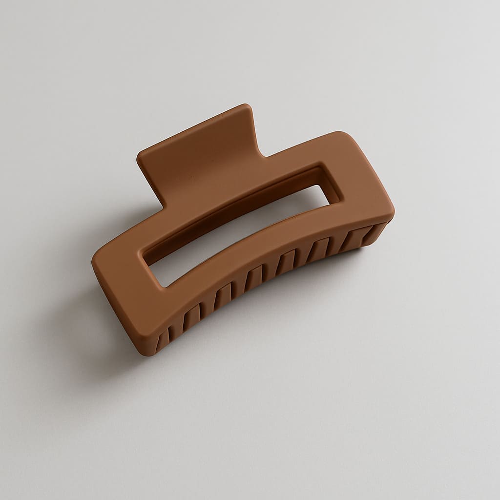 Matte Light Coffee Claw Clips