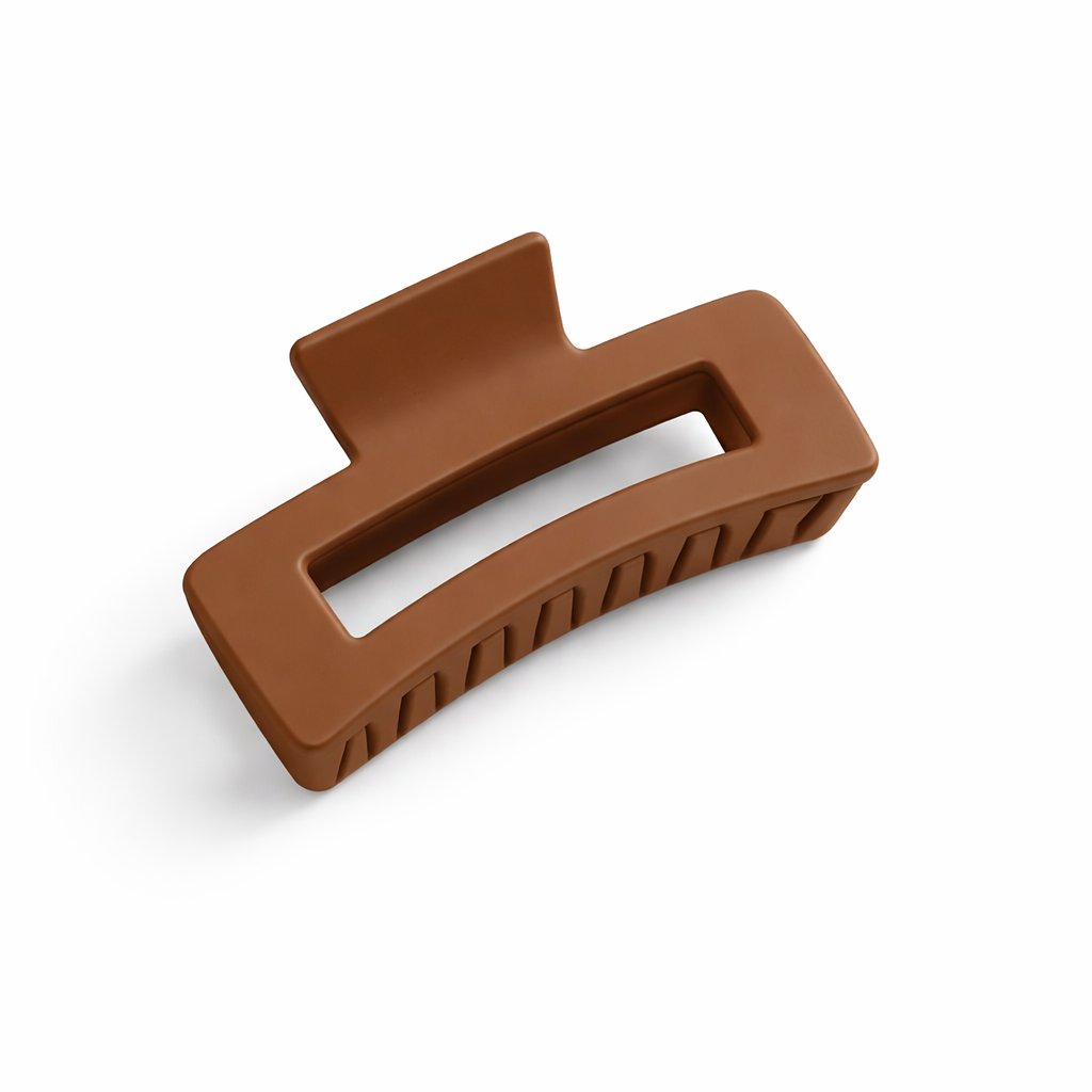 Matte Light Coffee Claw Clips