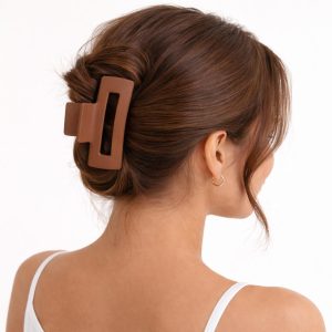 Matte Light Coffee Claw Clips