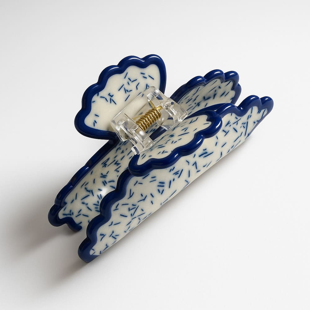 Porcelain Blue Claw Clip