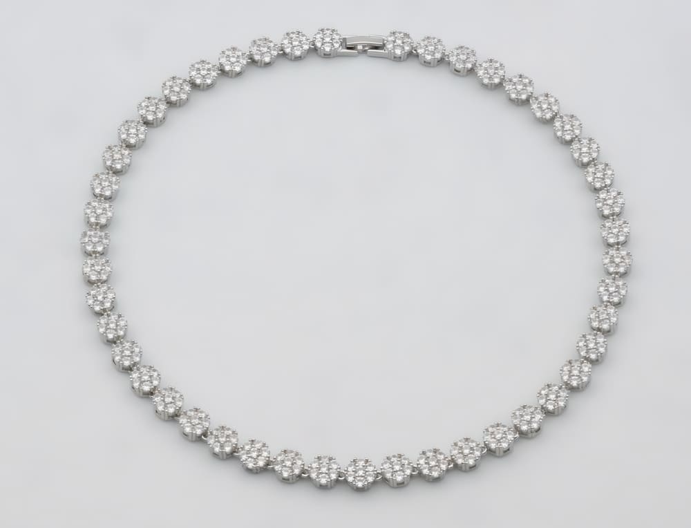 Blossom Tennis Necklaces-Silver