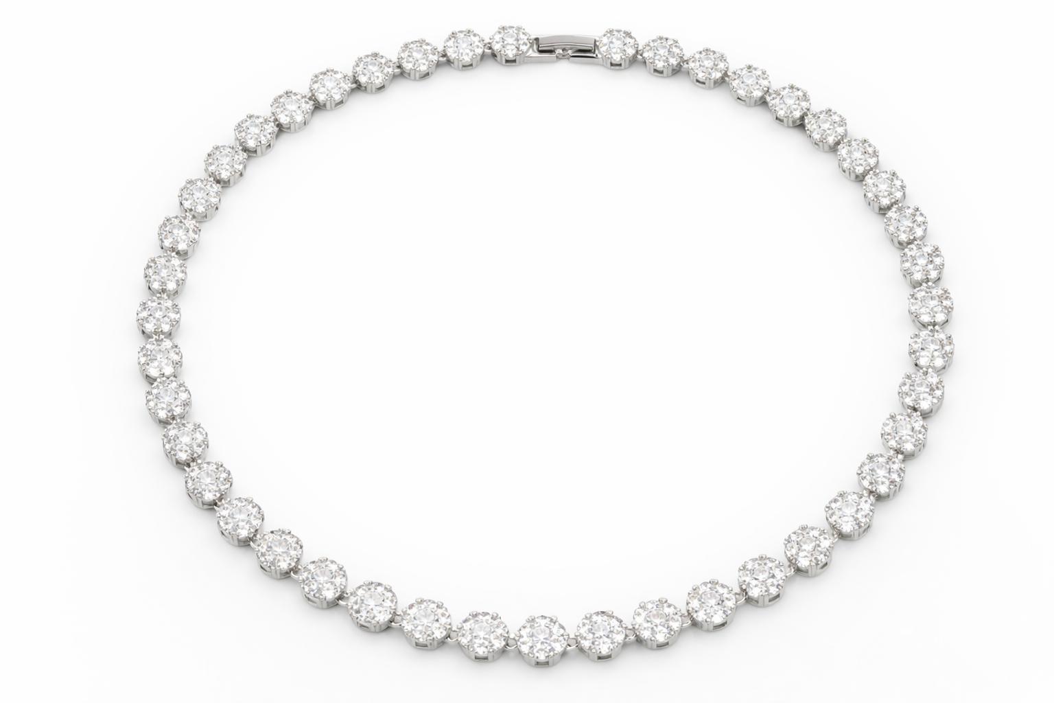 Blossom Tennis Necklaces-Silver