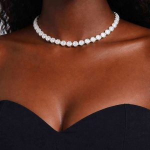 Blossom Tennis Necklaces-Silver