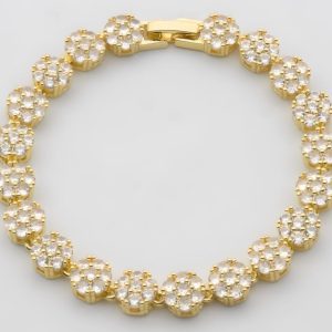 Flora Pavé Bracelets-Gold