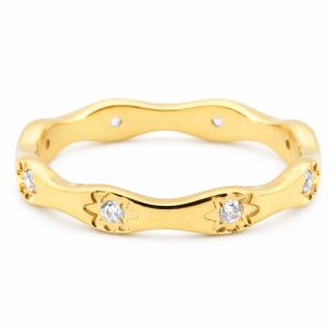 Celestial Waves Rhinestone Star Ring