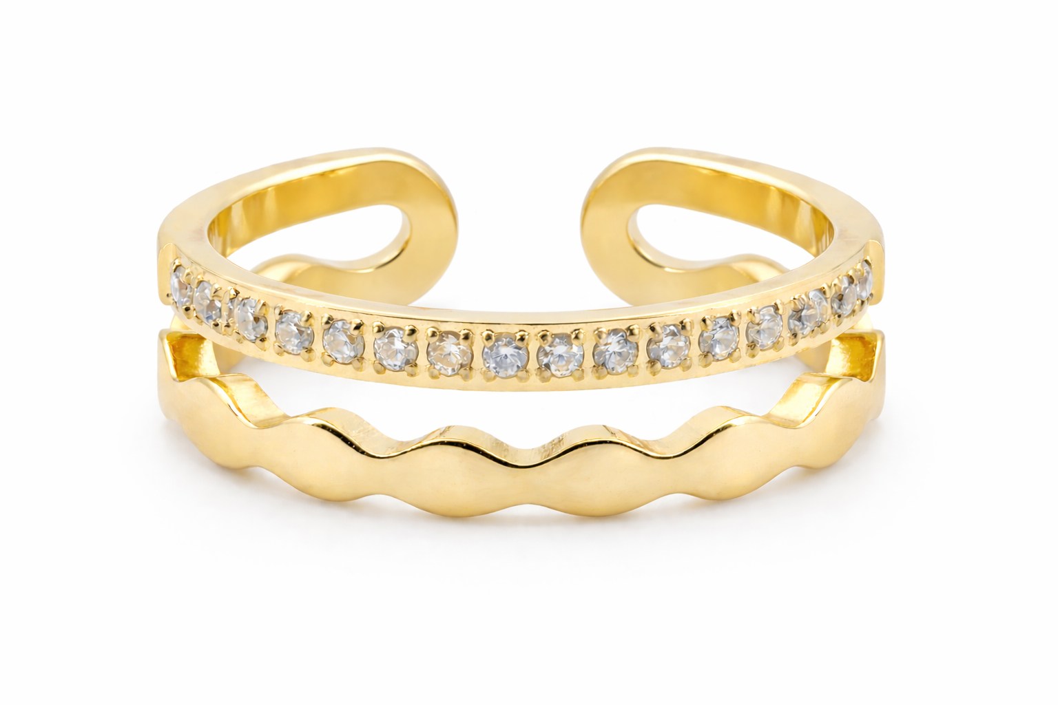 Double Layer Adjustable Zirconia Ring