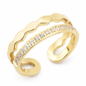 Double Layer Adjustable Zirconia Ring