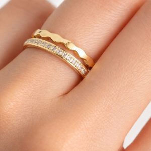 Double Layer Adjustable Zirconia Ring