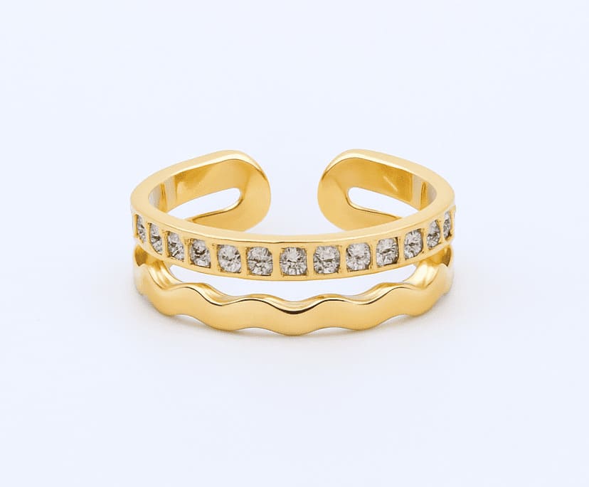 Double Layer Adjustable Zirconia Ring