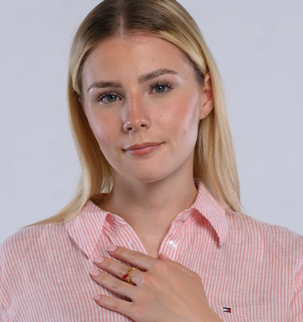 Resin Cherry Drop Open Ring