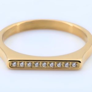 Luxury Gold CZ Diamond Ring