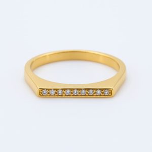 Luxury Gold CZ Diamond Ring