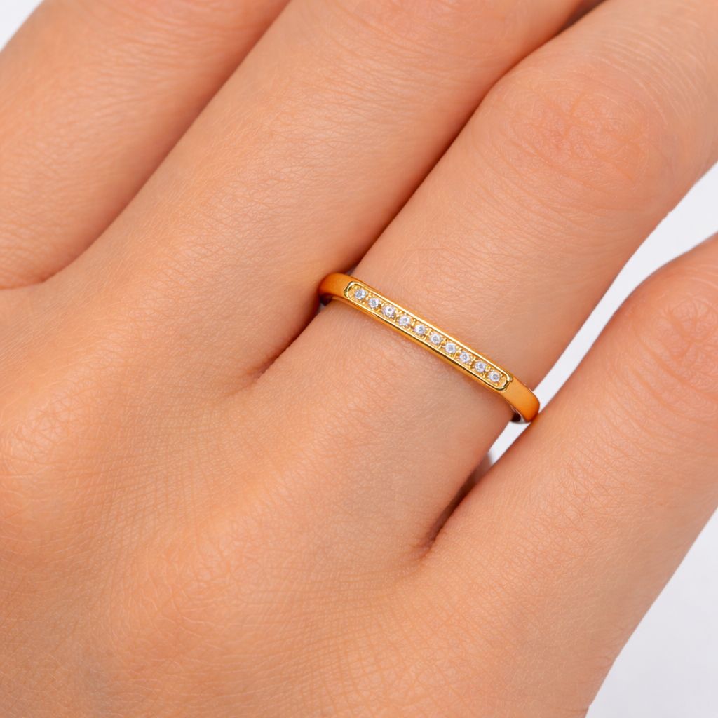 Luxury Gold CZ Diamond Ring