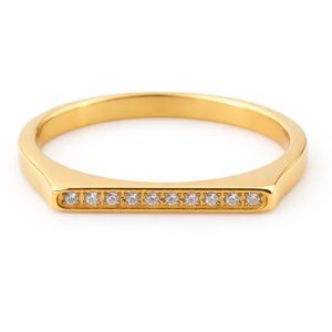 Luxury Gold CZ Diamond Ring