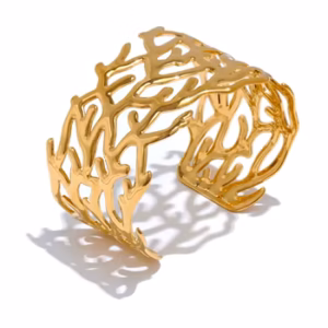 AuraForge Sculptural Twig Cuff